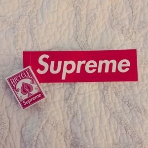 Supreme mini playing cards and sticker